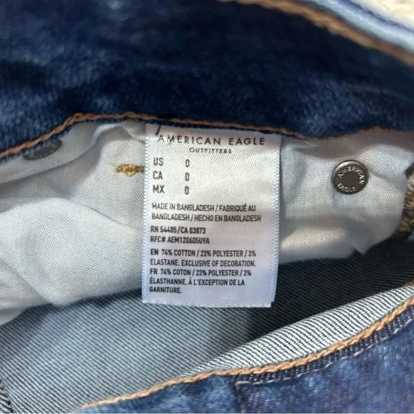 American Eagle Shorts Midi The Dream Short Raw Hem Denim Cut Offs Cuffed Concert - Picture 4 of 5